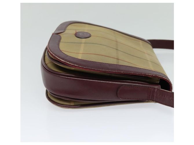 Autre Marque Borsa a Spalla Burberrys Nova Check in Tela Beige Oro Auth th5781 D'oro - vista 4