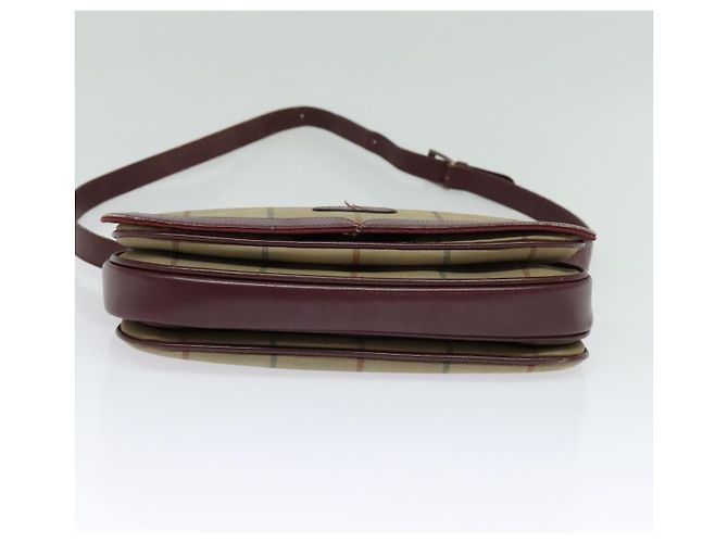 Autre Marque Borsa a Spalla Burberrys Nova Check in Tela Beige Oro Auth th5781 D'oro - vista 5
