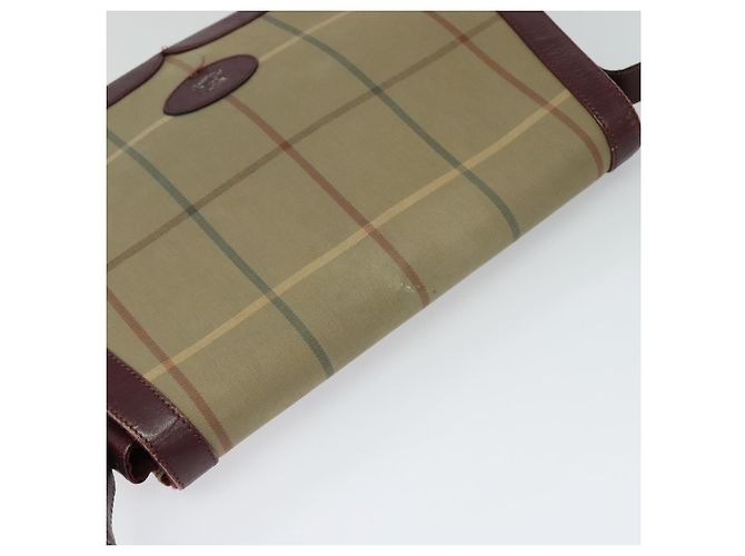 Autre Marque Borsa a Spalla Burberrys Nova Check in Tela Beige Oro Auth th5781 D'oro - vista 6