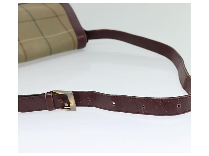Autre Marque Borsa a Spalla Burberrys Nova Check in Tela Beige Oro Auth th5781 D'oro - vista 7