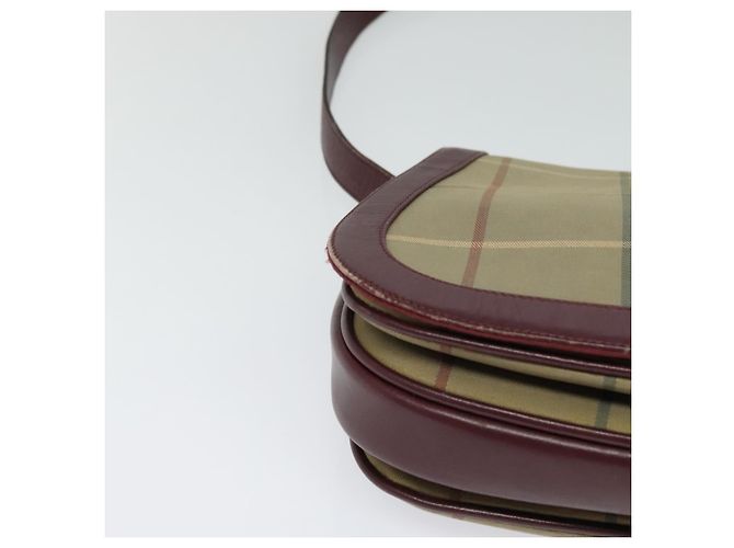 Autre Marque Borsa a Spalla Burberrys Nova Check in Tela Beige Oro Auth th5781 D'oro - vista 9