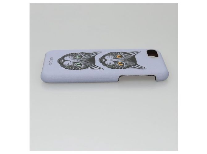 Custodia per iPhone 8 GUCCI Cat in pelle PVC viola 548889 Auth am7392 Porpora - vista 3