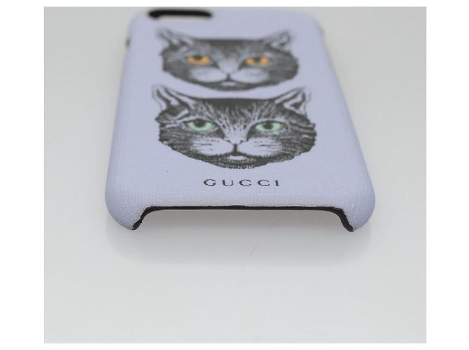 Custodia per iPhone 8 GUCCI Cat in pelle PVC viola 548889 Auth am7392 Porpora - vista 6