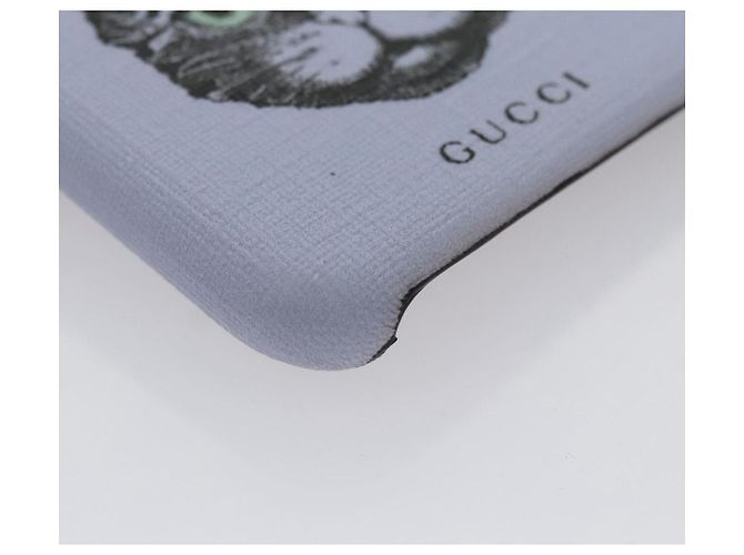 Custodia per iPhone 8 GUCCI Cat in pelle PVC viola 548889 Auth am7392 Porpora - vista 7