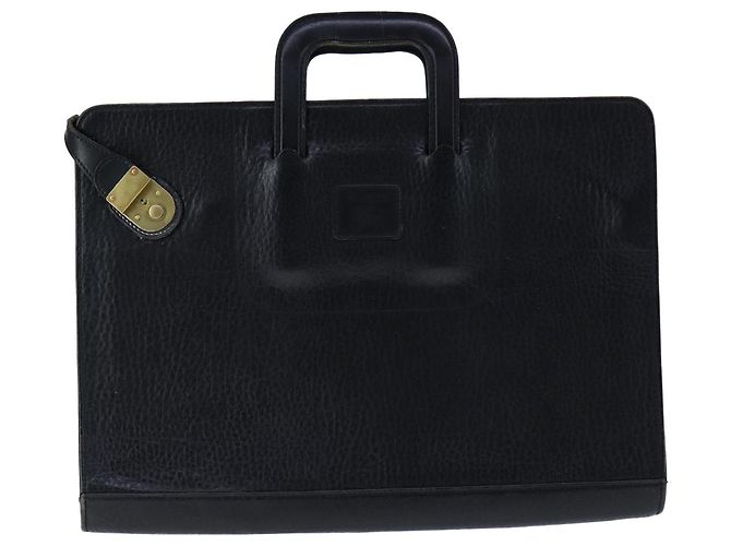 Autre Marque Borsa da lavoro Burberrys in pelle nera e oro Auth ti2582 Nero D'oro - vista 13