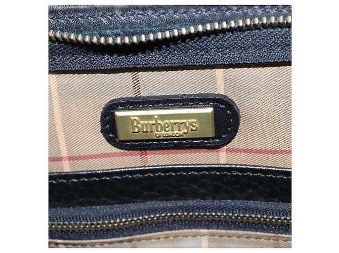 Autre Marque Borsa da lavoro Burberrys in pelle nera e oro Auth ti2582 Nero D'oro - vista 18