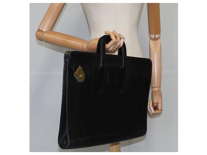 Autre Marque Borsa da lavoro Burberrys in pelle nera e oro Auth ti2582 Nero D'oro - vista 22