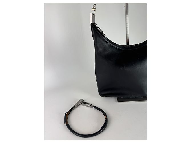 Vintage Gucci Leder Tasche Schwarz - Ansicht 13
