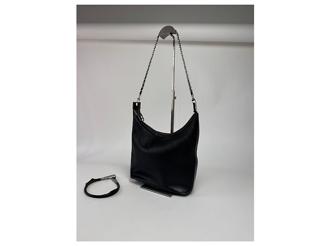 Vintage Gucci Leder Tasche Schwarz - Ansicht 2