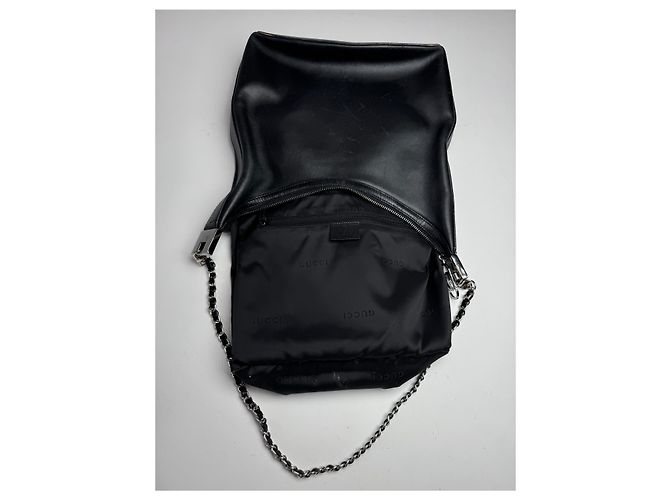 Vintage Gucci Leder Tasche Schwarz - Ansicht 3