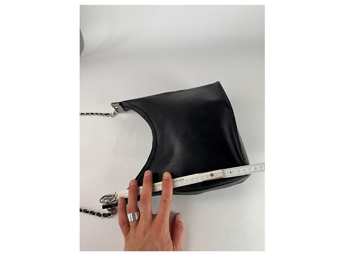 Vintage Gucci Leder Tasche Schwarz - Ansicht 4