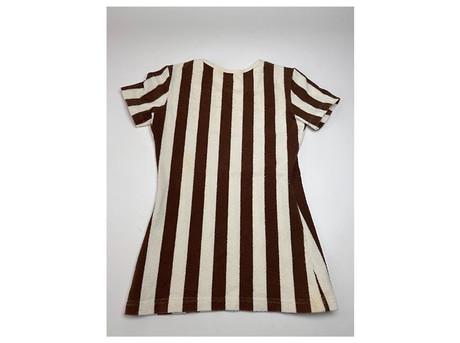 Camicia a righe vintage Fendi Roma bianca e marrone 36/S Bianco - vista 12
