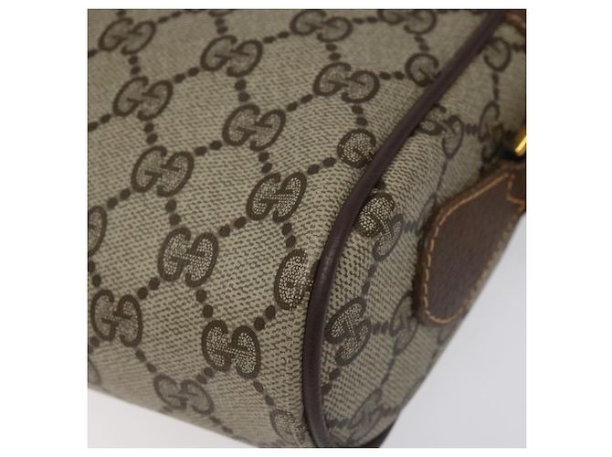 GUCCI GG Supreme Web Borsa Sherry Linea PVC Beige Oro Rosso 56 02 087 Auth EC527 D'oro - vista 15