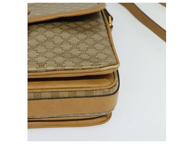 Céline Borsa a spalla in tela Macadam CELINE PVC marrone oro Auth BA513 D'oro - vista 14