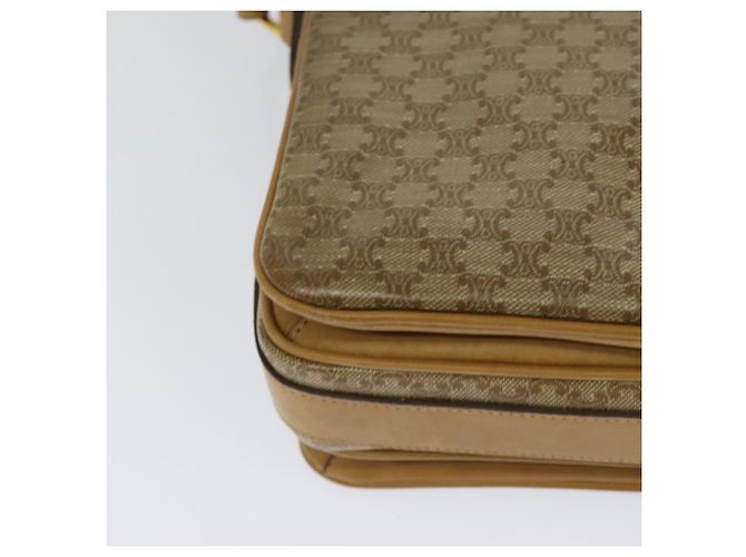 Céline Borsa a spalla in tela Macadam CELINE PVC marrone oro Auth BA513 D'oro - vista 15