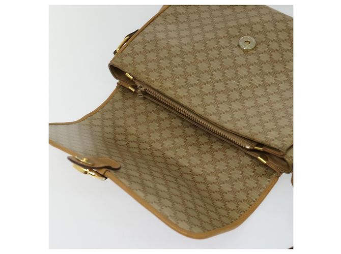 Céline Borsa a spalla in tela Macadam CELINE PVC marrone oro Auth BA513 D'oro - vista 18