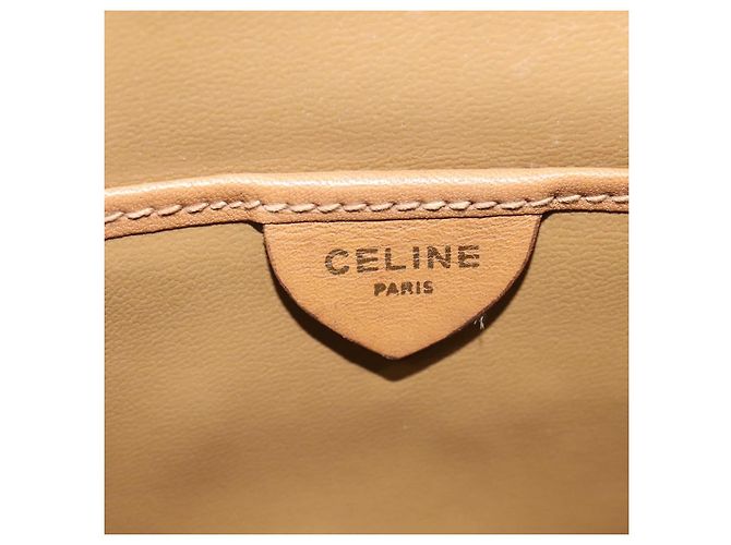 Céline Borsa a spalla in tela Macadam CELINE PVC marrone oro Auth BA513 D'oro - vista 19