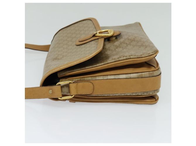 Céline Borsa a spalla in tela Macadam CELINE PVC marrone oro Auth BA513 D'oro - vista 3