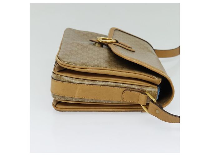 Céline Borsa a spalla in tela Macadam CELINE PVC marrone oro Auth BA513 D'oro - vista 4