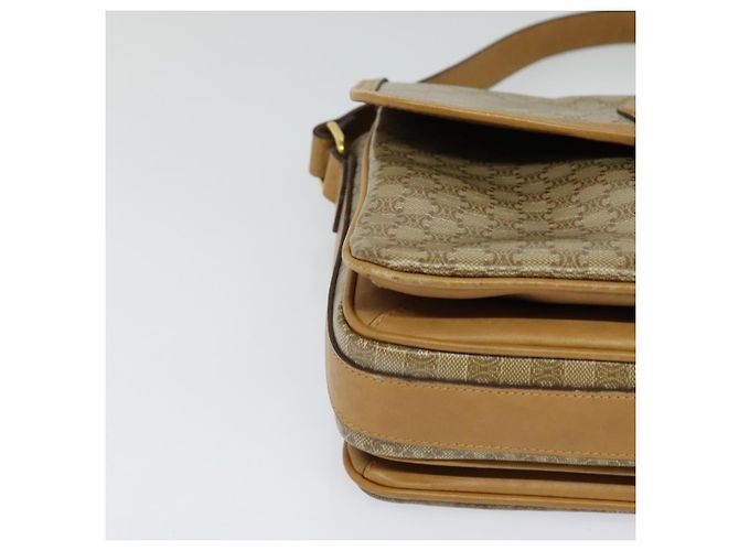 Céline Borsa a spalla in tela Macadam CELINE PVC marrone oro Auth BA513 D'oro - vista 9