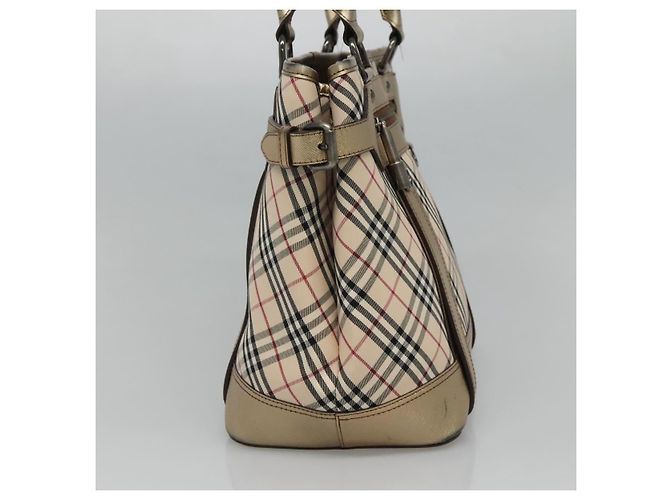 Burberry Nova Check Tote Bag aus Canvas Beige Gold Auth EC868 Golden - Ansicht 3