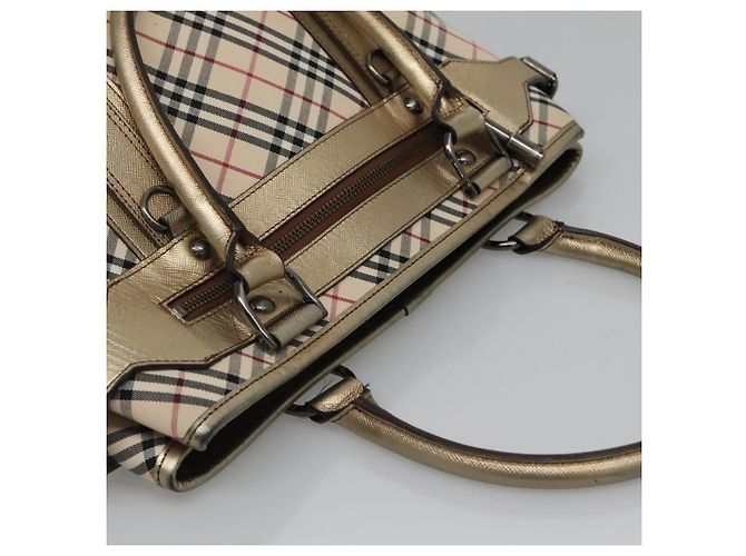 Burberry Nova Check Tote Bag aus Canvas Beige Gold Auth EC868 Golden - Ansicht 6
