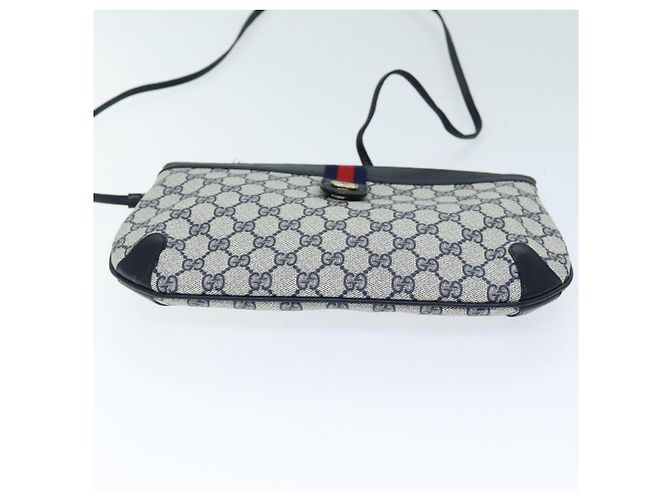 GUCCI GG Supreme Sherry Line Borsa a Spalla PVC Blu Navy Rosso 904 02 026 Auth yk12549 - vista 9