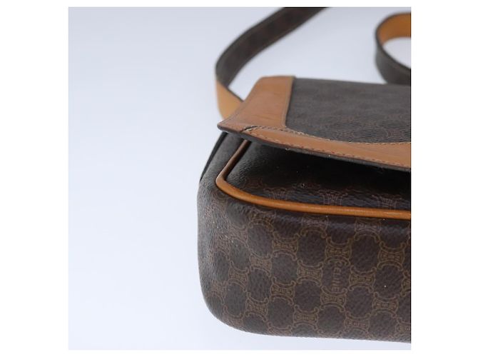 Céline Borsa a spalla in tela Macadam CELINE in pelle PVC marrone oro Auth 102371 D'oro - vista 10