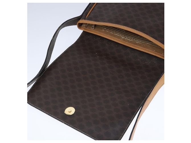 Céline Borsa a spalla in tela Macadam CELINE in pelle PVC marrone oro Auth 102371 D'oro - vista 15