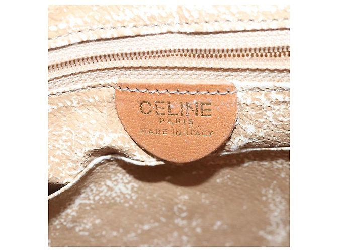 Céline Borsa a spalla in tela Macadam CELINE in pelle PVC marrone oro Auth 102371 D'oro - vista 16