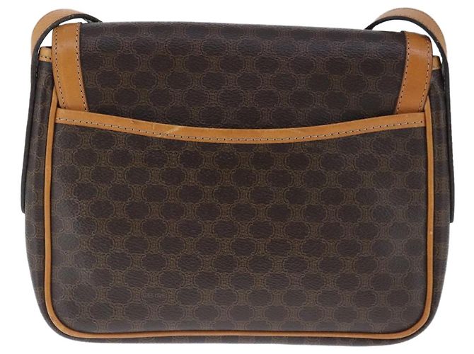 Céline Borsa a spalla in tela Macadam CELINE in pelle PVC marrone oro Auth 102371 D'oro - vista 3