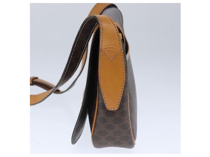 Céline Borsa a spalla in tela Macadam CELINE in pelle PVC marrone oro Auth 102371 D'oro - vista 5