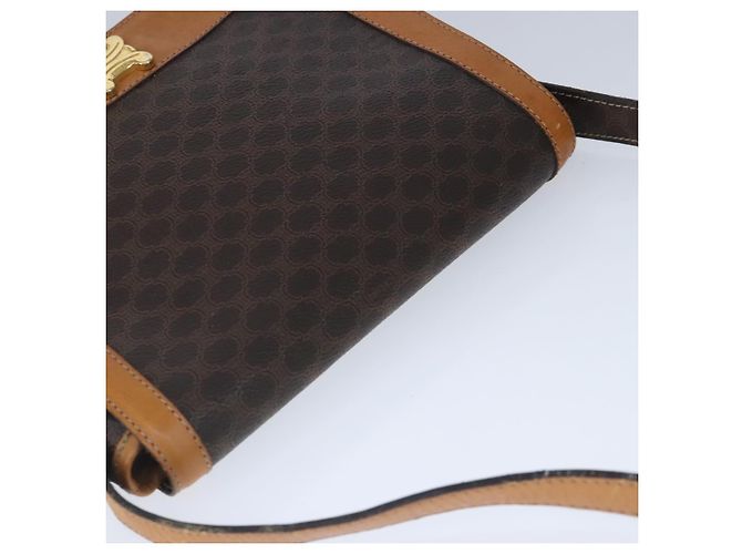 Céline Borsa a spalla in tela Macadam CELINE in pelle PVC marrone oro Auth 102371 D'oro - vista 6