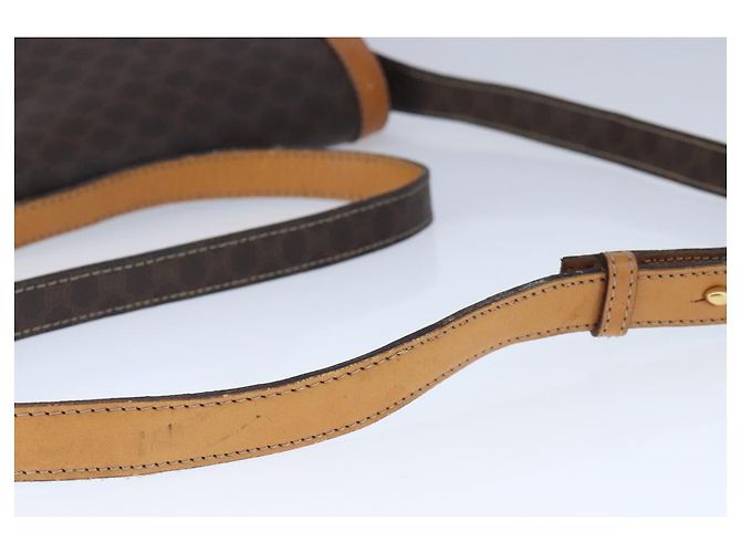 Céline Borsa a spalla in tela Macadam CELINE in pelle PVC marrone oro Auth 102371 D'oro - vista 7