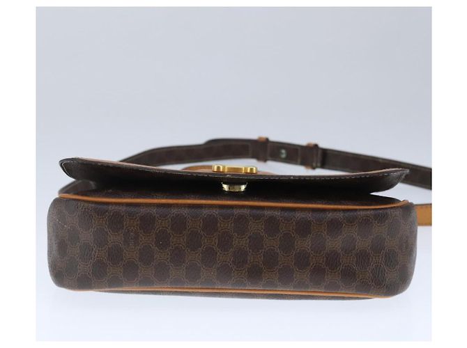 Céline Borsa a spalla in tela Macadam CELINE in pelle PVC marrone oro Auth 102371 D'oro - vista 9