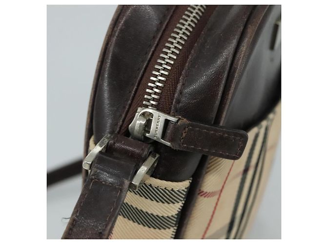 Borsa a spalla Burberry Nova Check in tela beige Auth th5516 - vista 10