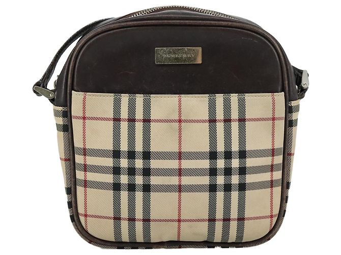Borsa a spalla Burberry Nova Check in tela beige Auth th5516 - vista 13
