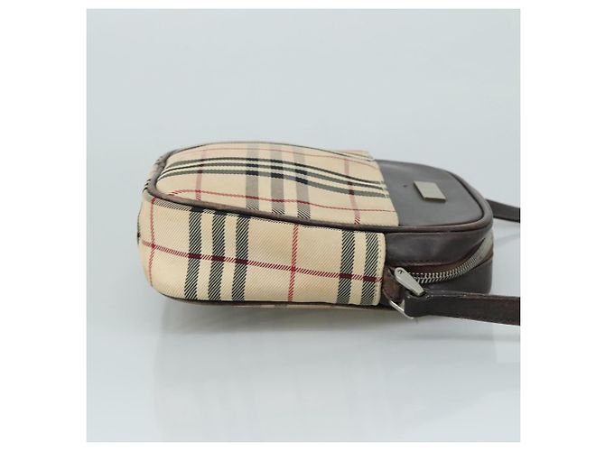 Borsa a spalla Burberry Nova Check in tela beige Auth th5516 - vista 3
