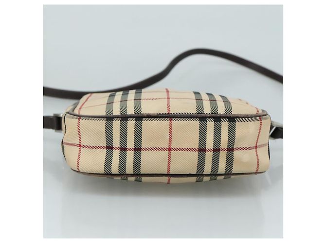 Borsa a spalla Burberry Nova Check in tela beige Auth th5516 - vista 5