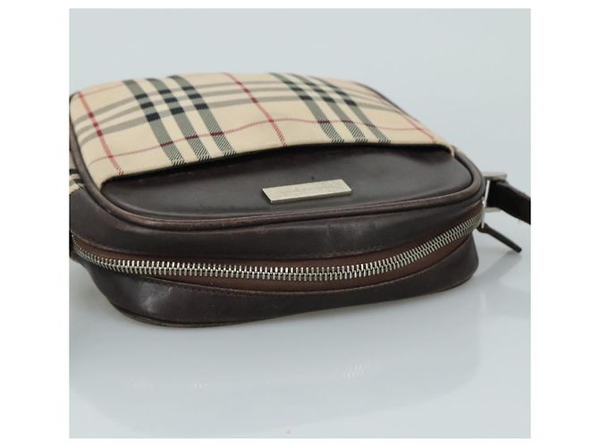 Borsa a spalla Burberry Nova Check in tela beige Auth th5516 - vista 6