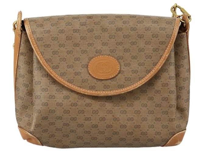 Gucci Borsa a spalla Micro GG Supreme in PVC Beige Oro Auth ep7034 D'oro - vista 13