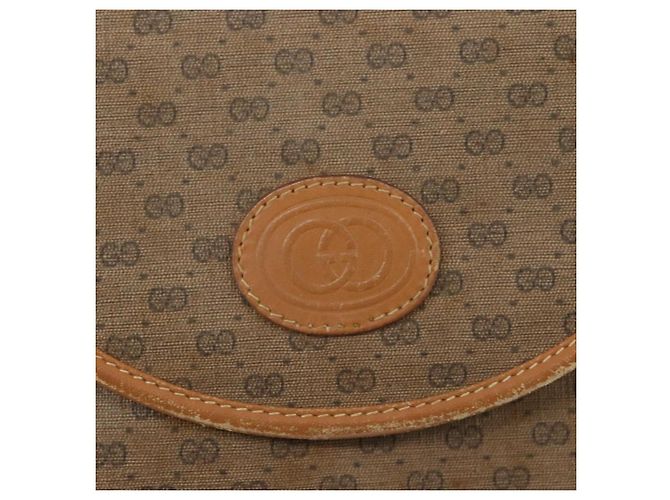 Gucci Borsa a spalla Micro GG Supreme in PVC Beige Oro Auth ep7034 D'oro - vista 17