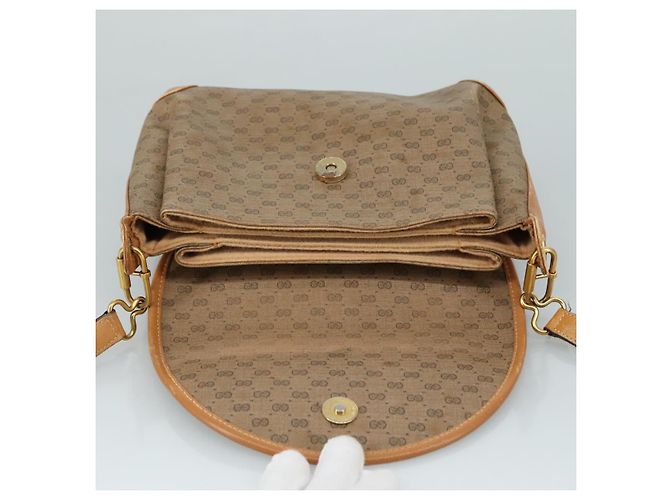 Gucci Borsa a spalla Micro GG Supreme in PVC Beige Oro Auth ep7034 D'oro - vista 18