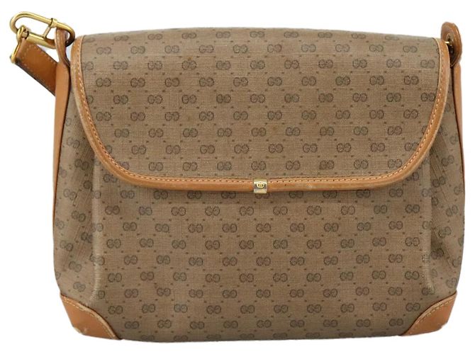 Gucci Borsa a spalla Micro GG Supreme in PVC Beige Oro Auth ep7034 D'oro - vista 2