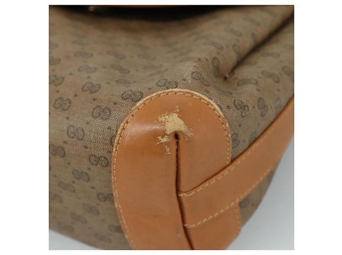 Gucci Borsa a spalla Micro GG Supreme in PVC Beige Oro Auth ep7034 D'oro - vista 9