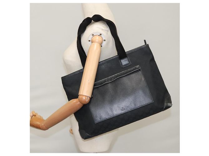 GUCCI GG Canvas Tote Bag Outlet Schwarz Silber 180449 Auth ep7007 - Ansicht 24