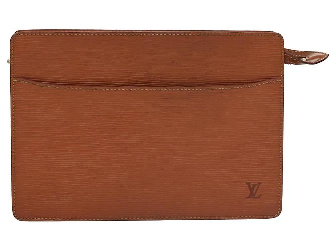 LOUIS VUITTON Epi Pochette Uomo Borsa Clutch Zipangu Oro M52528 LV Auth ti2611 Marrone - vista 13