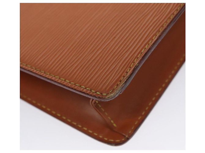 LOUIS VUITTON Epi Pochette Uomo Borsa Clutch Zipangu Oro M52528 LV Auth ti2611 Marrone - vista 14