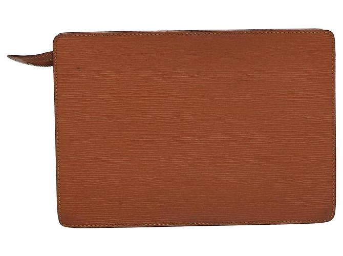 LOUIS VUITTON Epi Pochette Uomo Borsa Clutch Zipangu Oro M52528 LV Auth ti2611 Marrone - vista 2