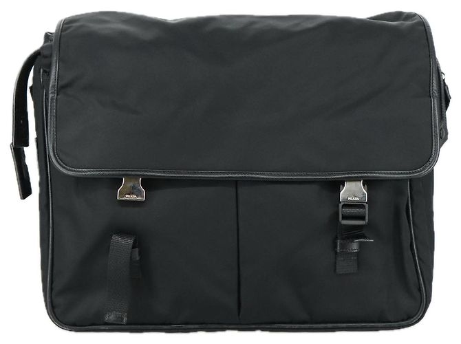 Borsa a Spalla PRADA in Nylon Nero Auth yk16281 - vista 13